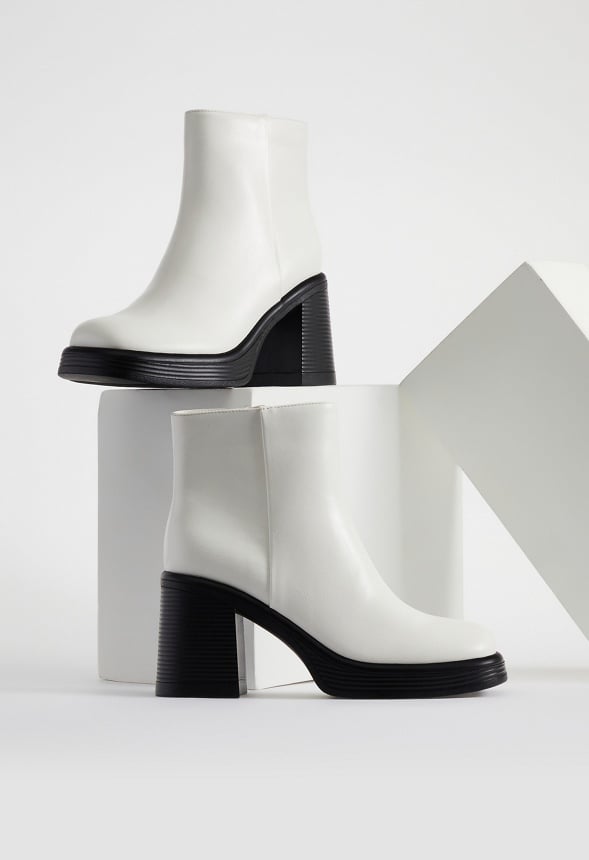 Brienne Platform Ankle Boot Bright White