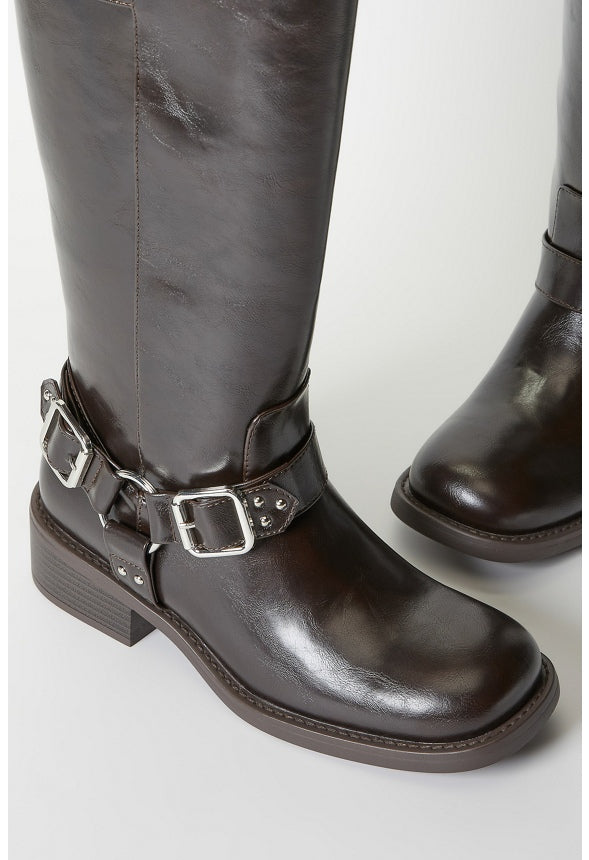 Jordi Flat Boot Cacao Brown