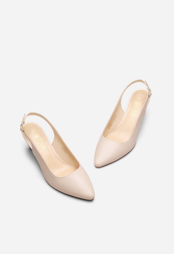 Open Back Slingback Pumps Nude
