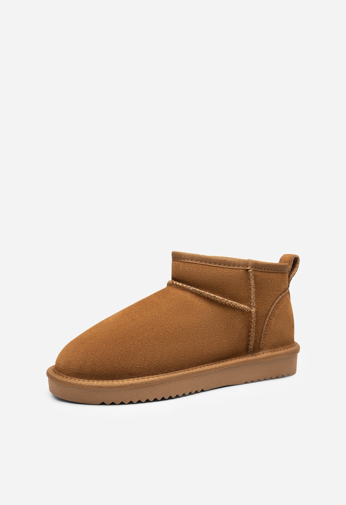 Winterstiefeletten für Damen aus echtem Wildleder mit Kunstfellfutter, wasserabweisend, warm, zum Hineinschlüpfen, bequeme Memory-Schaum-Stiefeletten