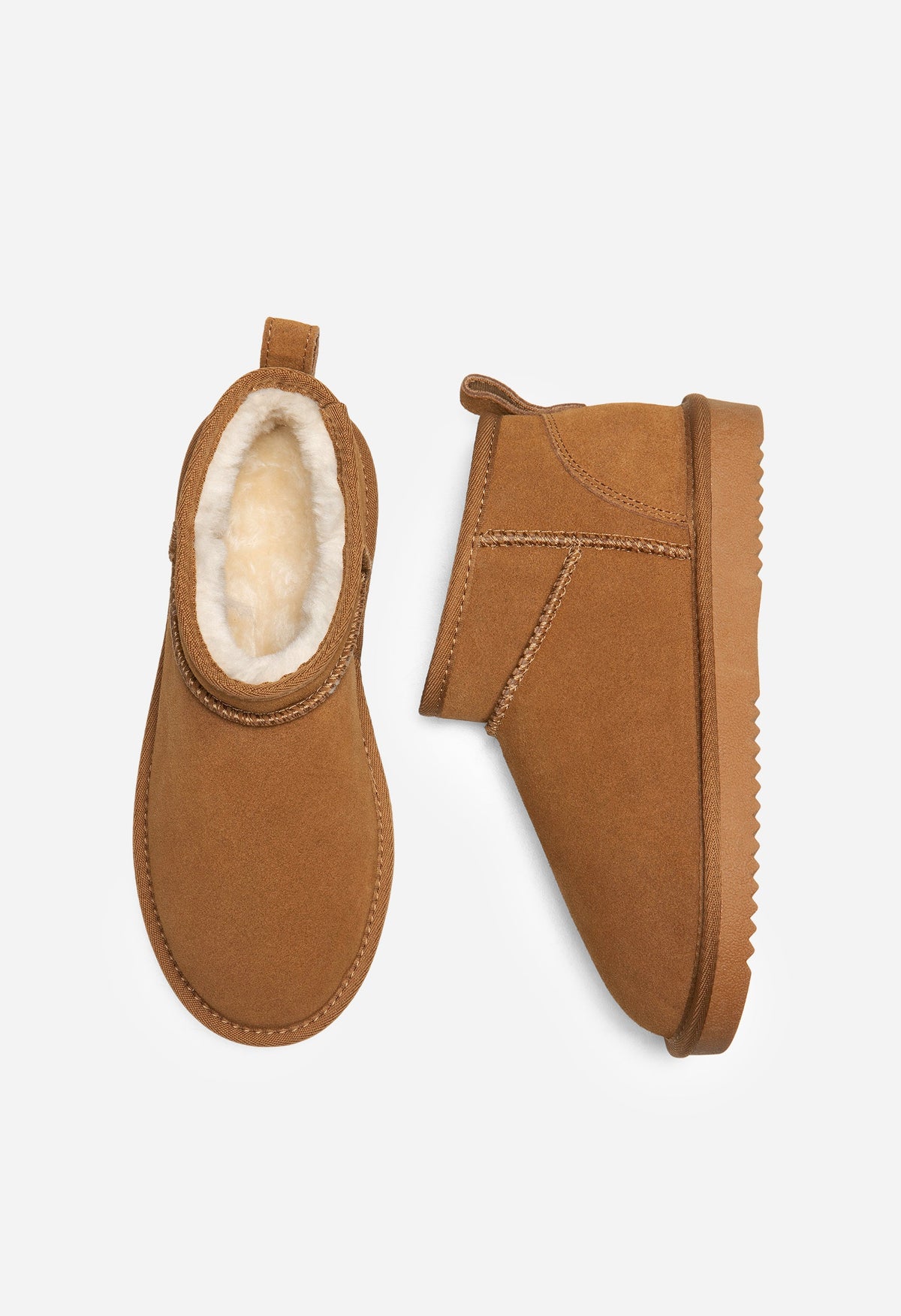 Winterstiefeletten für Damen aus echtem Wildleder mit Kunstfellfutter, wasserabweisend, warm, zum Hineinschlüpfen, bequeme Memory-Schaum-Stiefeletten