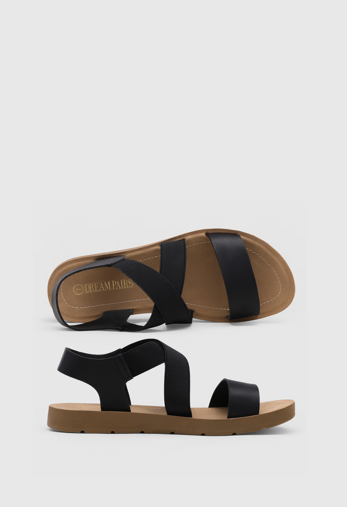 Women's Open Toe Elastic Ankle Strap Flat Summer Sandals
