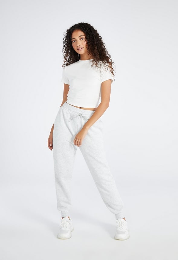 Booty Sculptor Fleece Joggers Light Grey Heather
