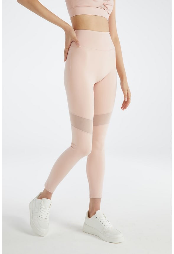 Mesh Insert Active Leggings Rose Smoke