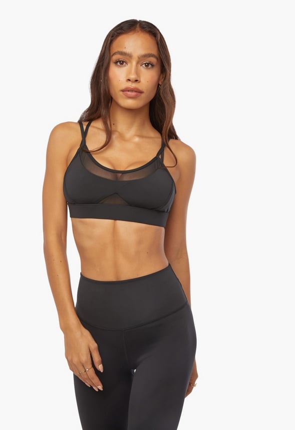 Crisscross Mesh Bra Black
