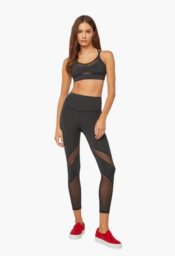 Crisscross Mesh Bra Black