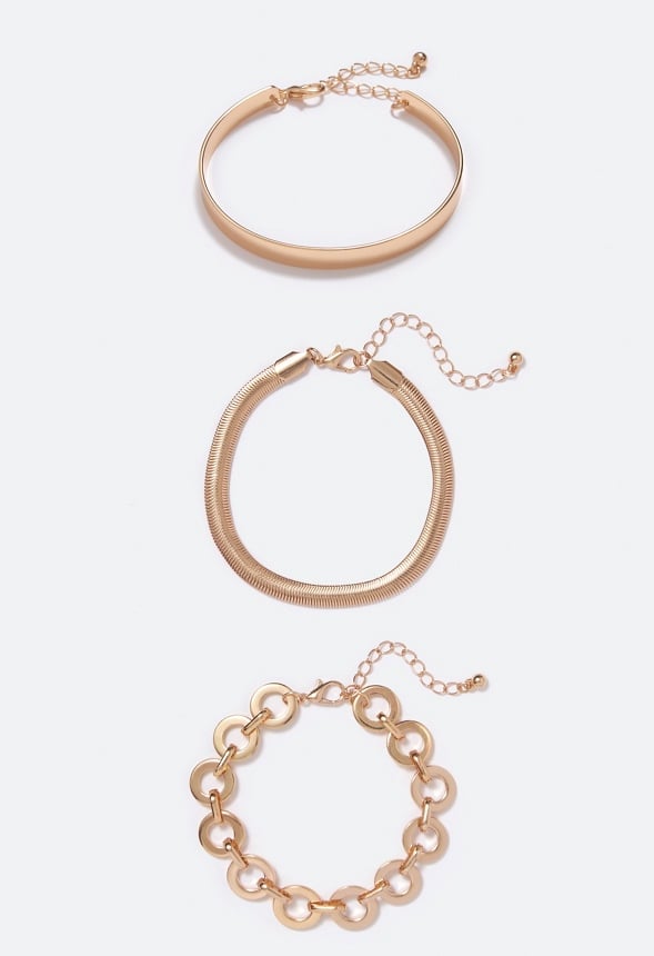 Eden Mixed Chain Bracelet Set Gold