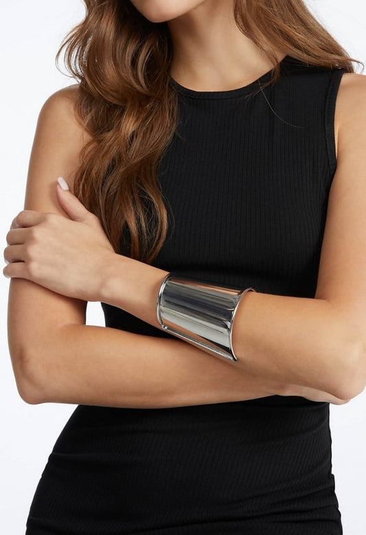 Liv Statement Smooth Metal Cuff Silver