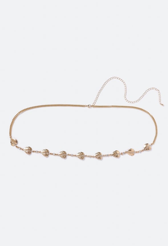 Elle Leaf Motif Belt Gold