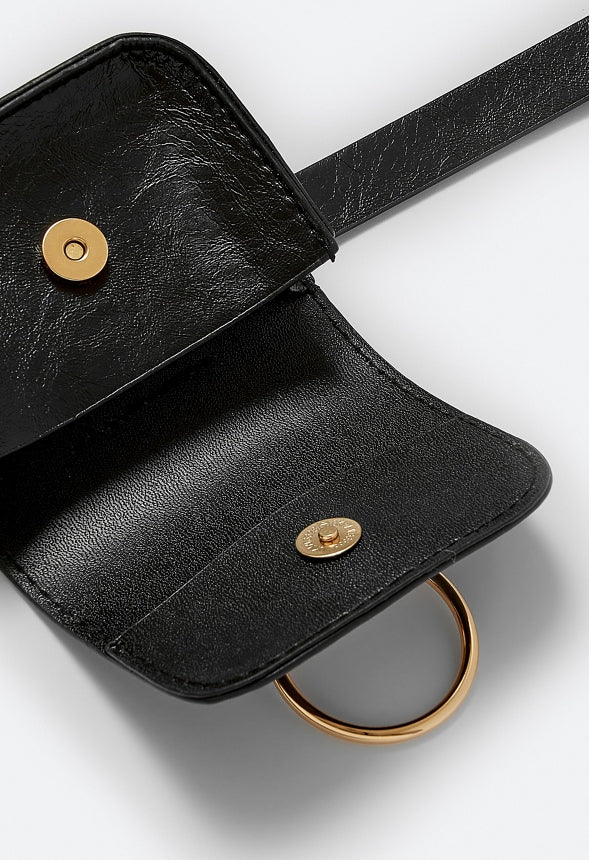 Java Faux Leather Belt Purse With Removable Purse Gold/ Black