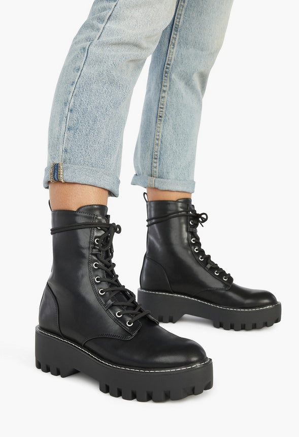 Eletra Lace-Up Boot Black