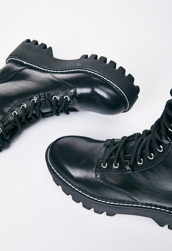 Eletra Lace-Up Boot Black
