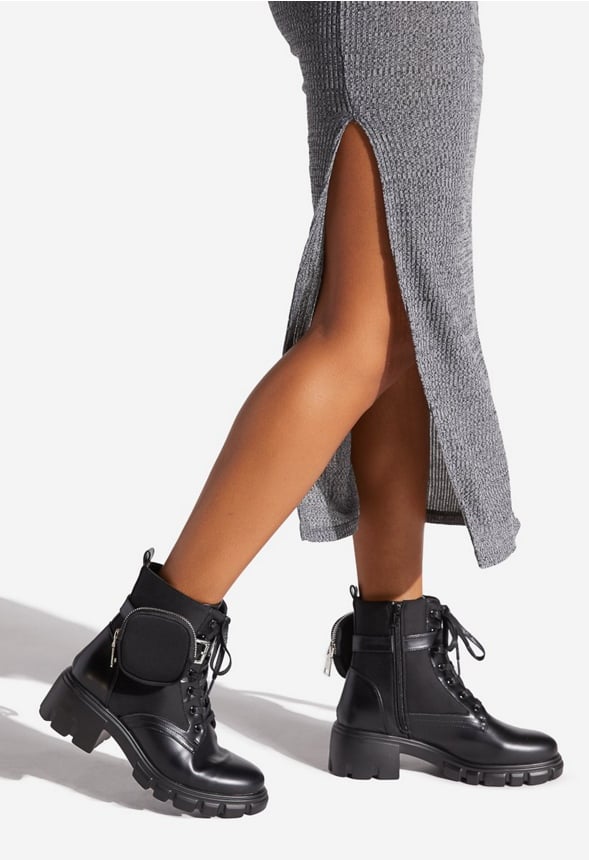 Tanzi Lug Sole Ankle Boot Black