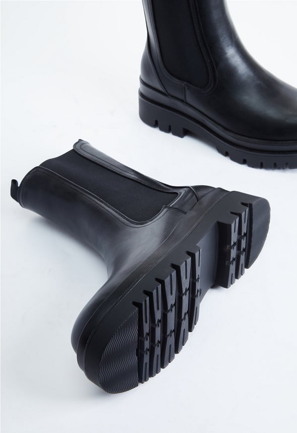 Candide Platform Chelsea Boot Black