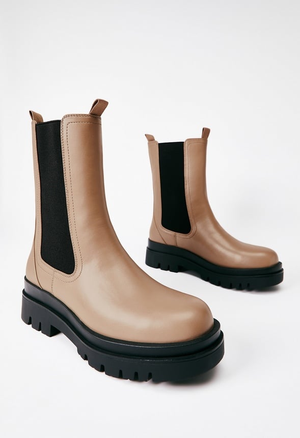 Candide Platform Chelsea Boot Taupe