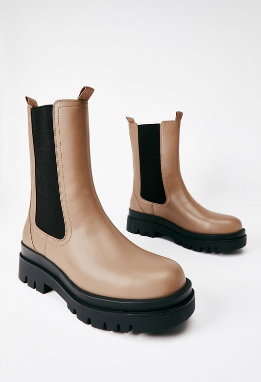 Candide Platform Chelsea Boot Taupe