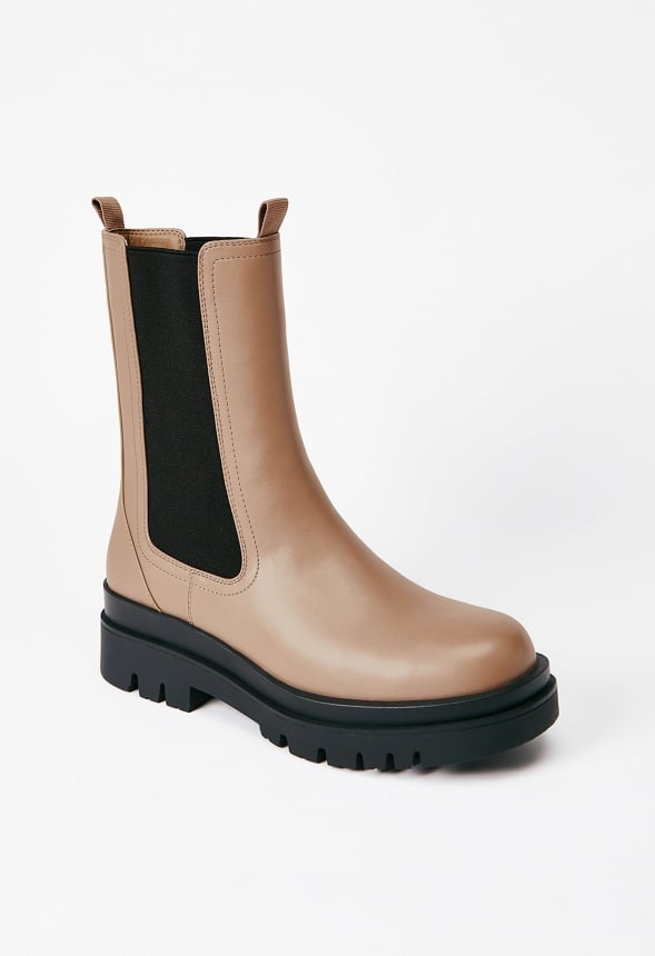 Candide Platform Chelsea Boot Taupe
