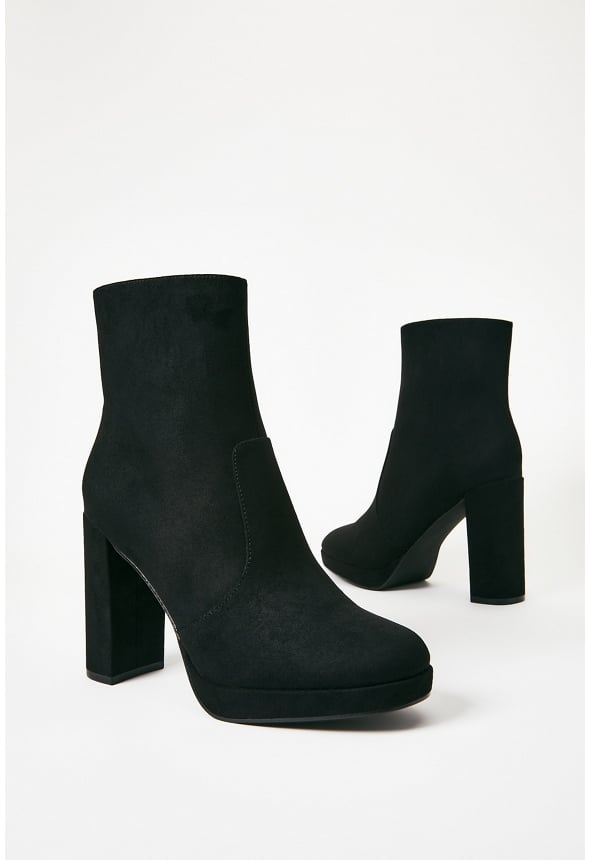 Ilsa Platform Heeled Ankle Boot Black Caviar