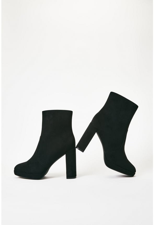 Ilsa Platform Heeled Ankle Boot Black Caviar