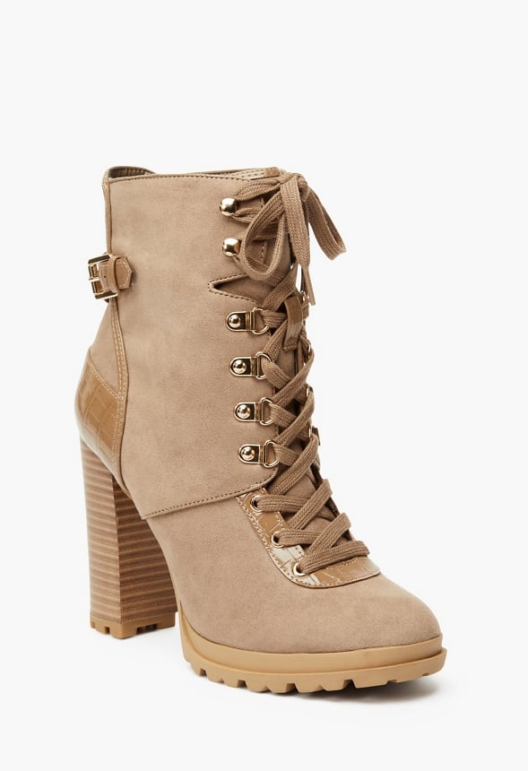 Shandee Harness Lug Sole Ankle Boot Taupe