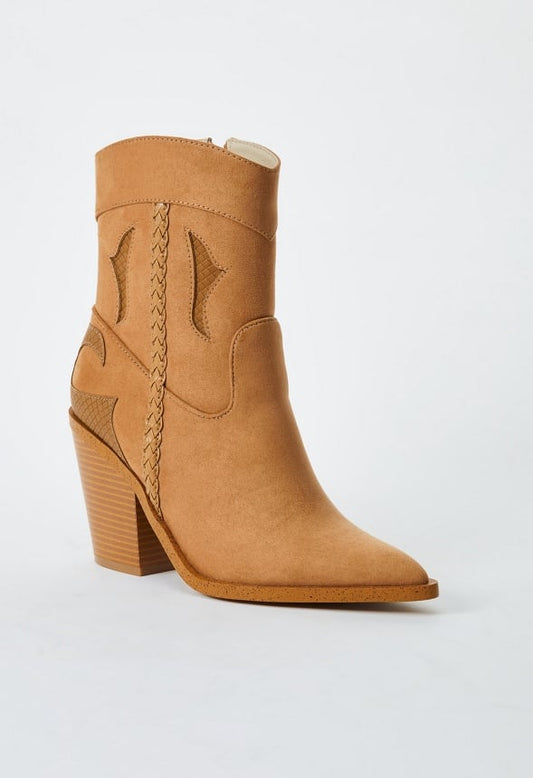 Selina Western Bootie Light Tan/ Camel