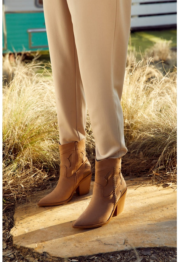 Selina Western Bootie Light Tan/ Camel