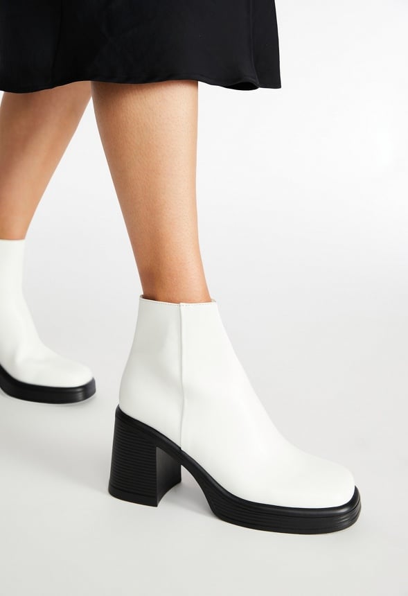 Brienne Platform Ankle Boot Bright White