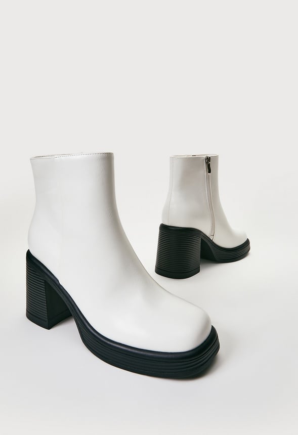 Brienne Platform Ankle Boot Bright White