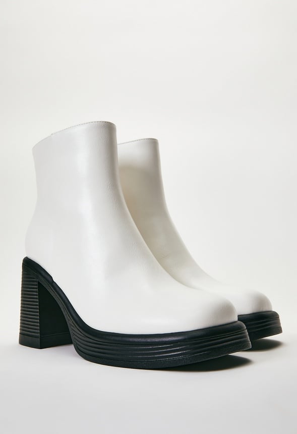 Brienne Platform Ankle Boot Bright White