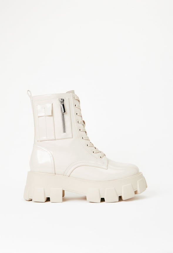 Reverie Combat Boot Birch White