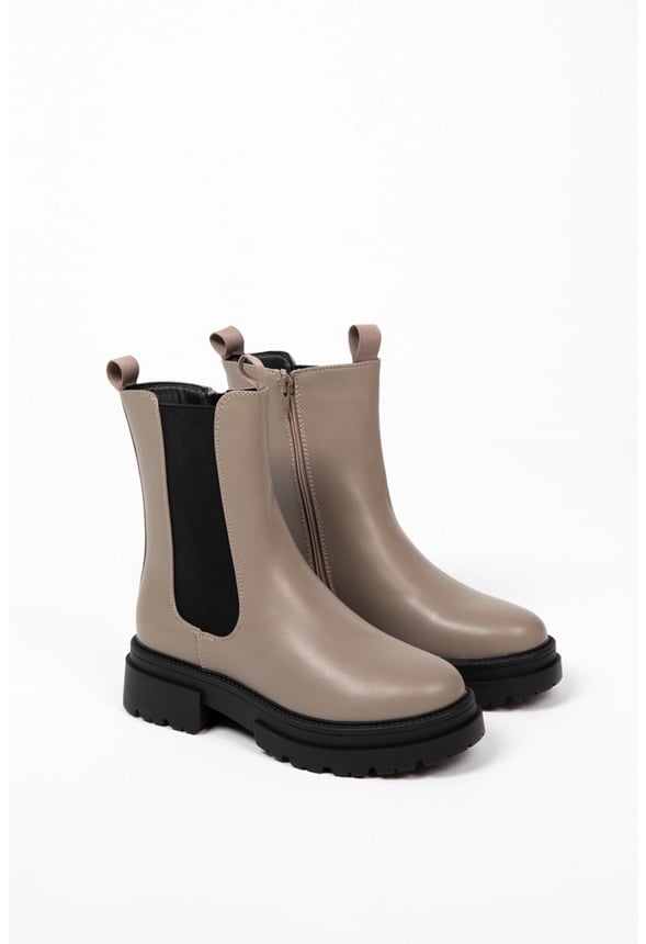 Camila Lug Sole Ankle Boot Taupe