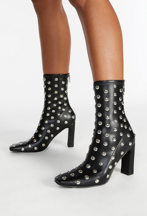 Maddie Stiletto Bootie Black/ Silver