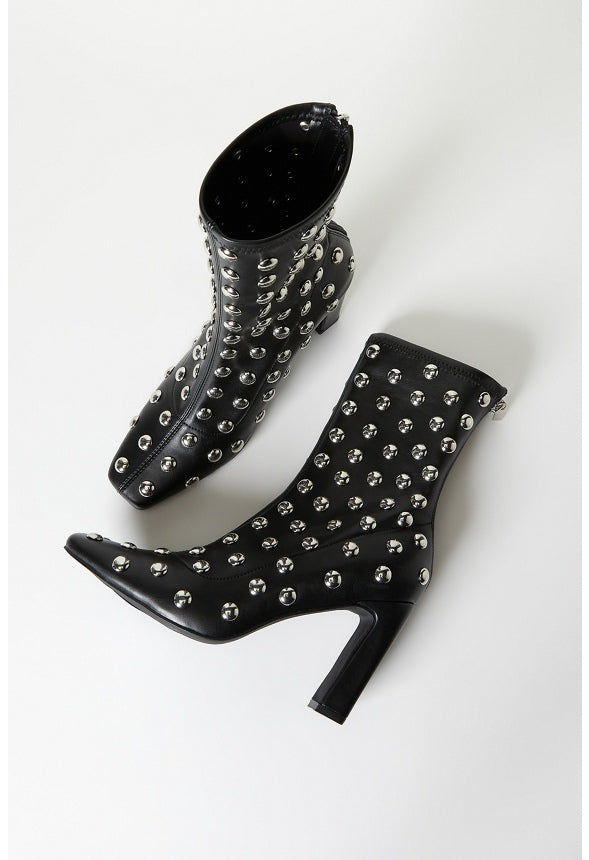 Maddie Stiletto Bootie Black/ Silver