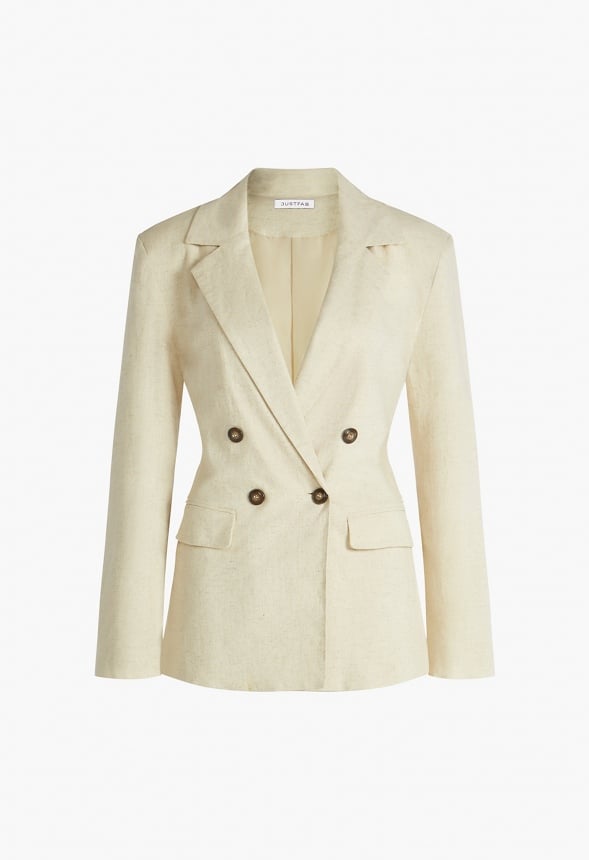 City Blazer Neutral Linen