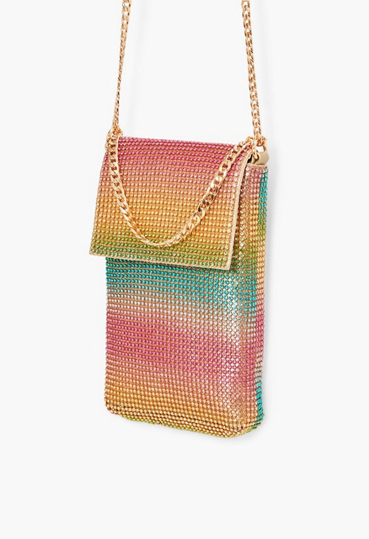 Rhinestone Crossbody Bag Rainbow