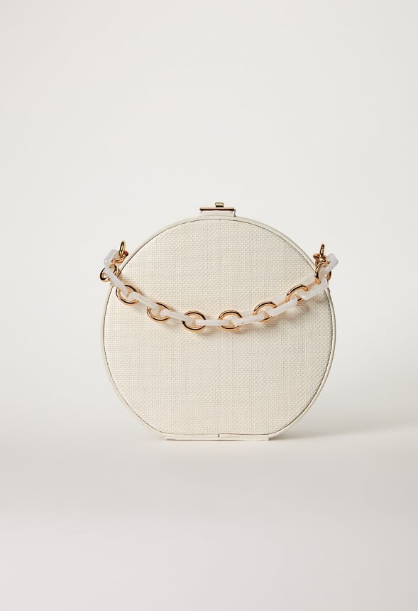 Resin Handle Canteen Crossbody White Multi