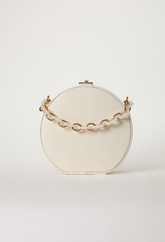 Resin Handle Canteen Crossbody White Multi