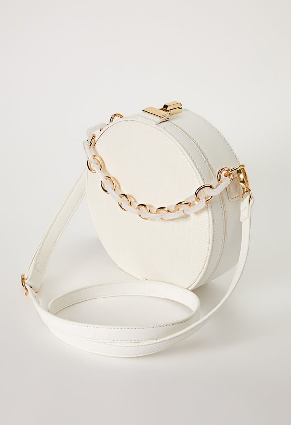 Resin Handle Canteen Crossbody White Multi