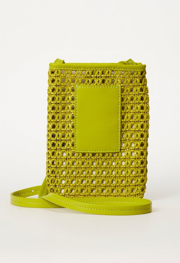 Woven Phone Crossbody Wild Lime