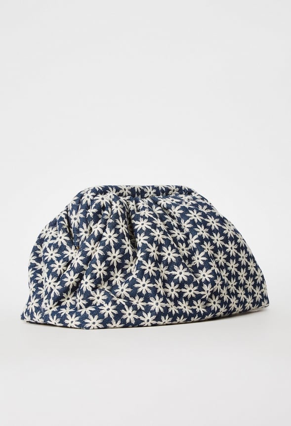 Ruched Pouch Blue Ashes Floral