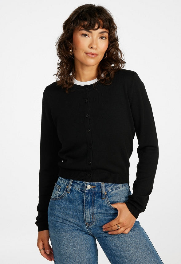 Fine Knit Cardigan Black Caviar
