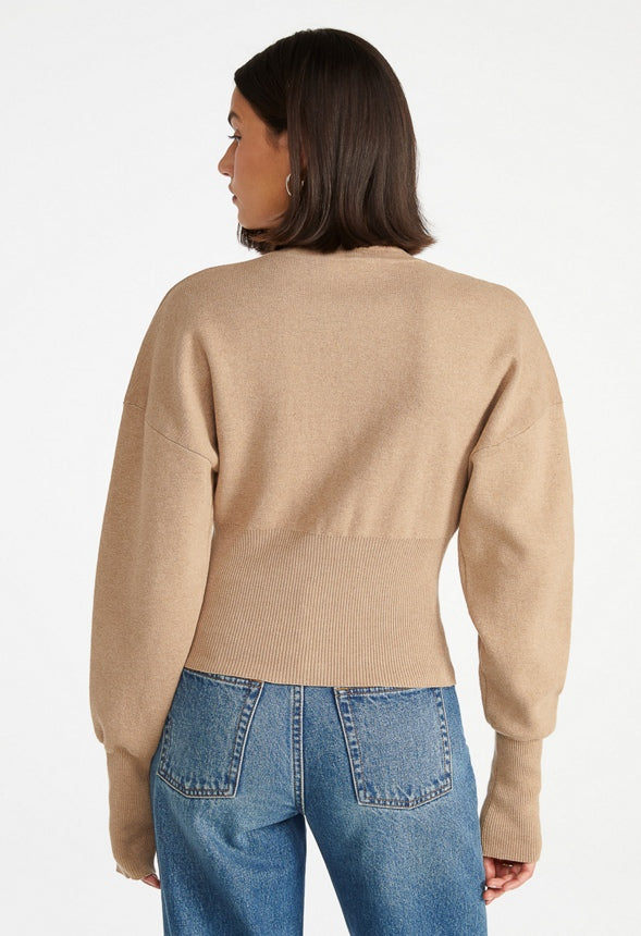 Cinched Waist Cardigan Taupe Heather