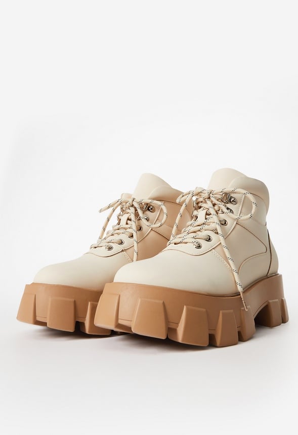 Sylvie Lug Sole Ankle Boot Birch White