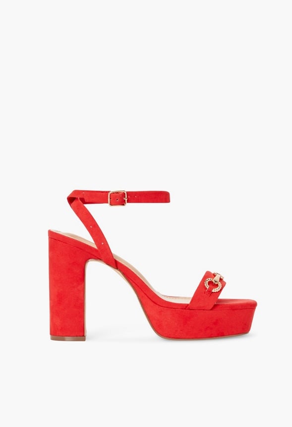 Tina Horsebit Platform Sandal High Risk Red