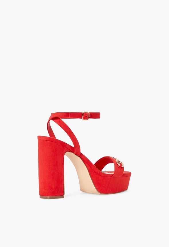 Tina Horsebit Platform Sandal High Risk Red