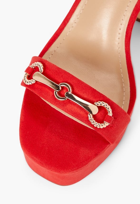 Tina Horsebit Platform Sandal High Risk Red