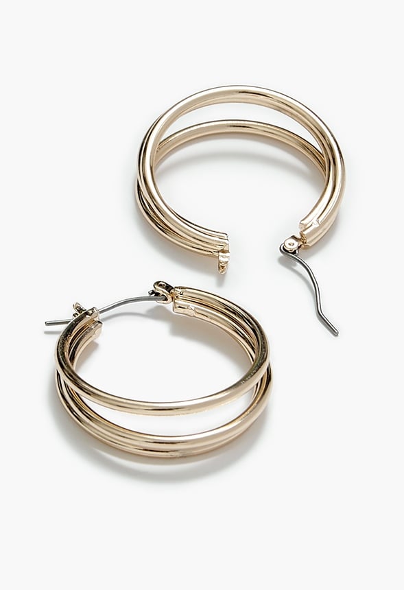Dabi Triple Tube Hoops Gold