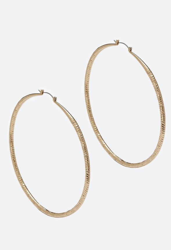 Elisa Diamond Cut Hoop Earrings Gold