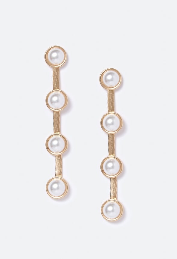 Anya Pearl Drop Earrings Cream/ Gold