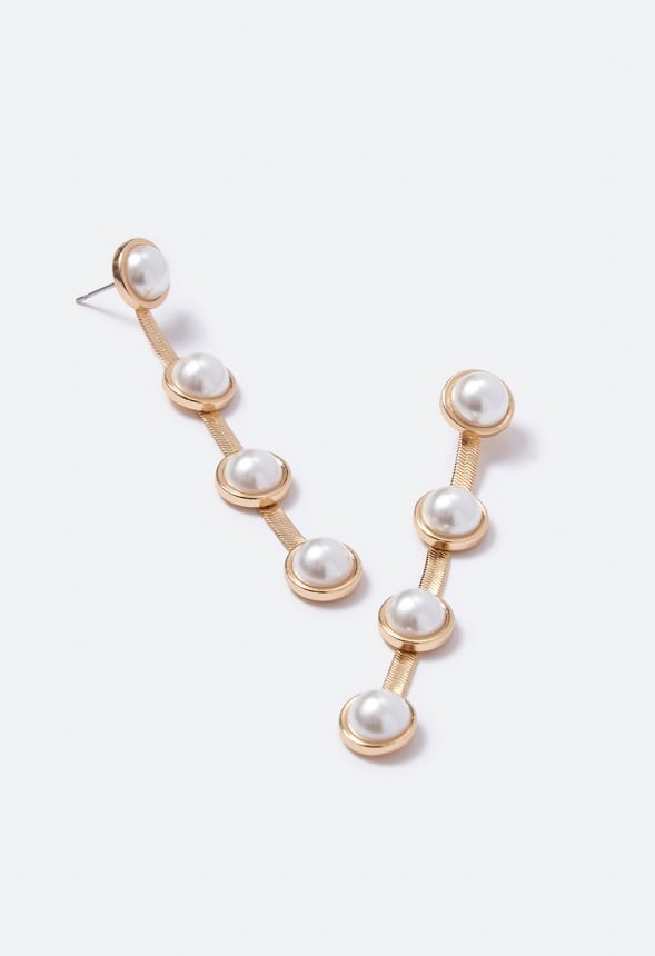 Anya Pearl Drop Earrings Cream/ Gold